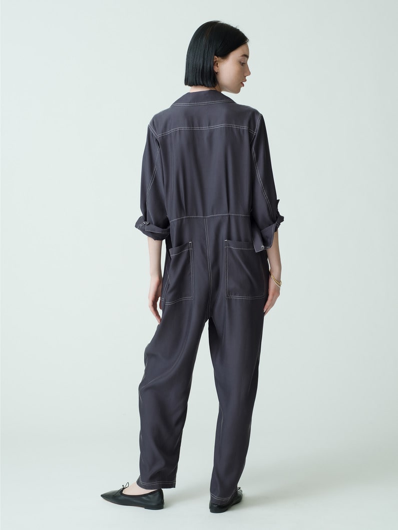 Cupro Vintage Jumpsuit 詳細画像 charcoal gray 4