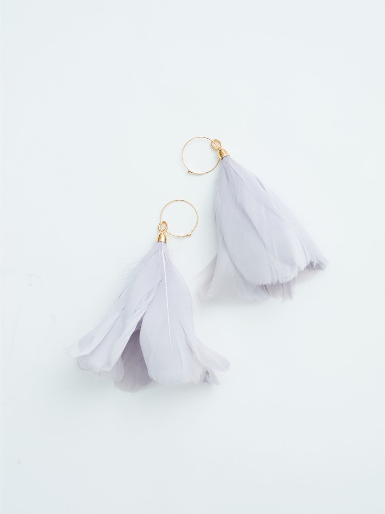 15th Anniversary Feather Pierced Earrings 詳細画像 lavender 3