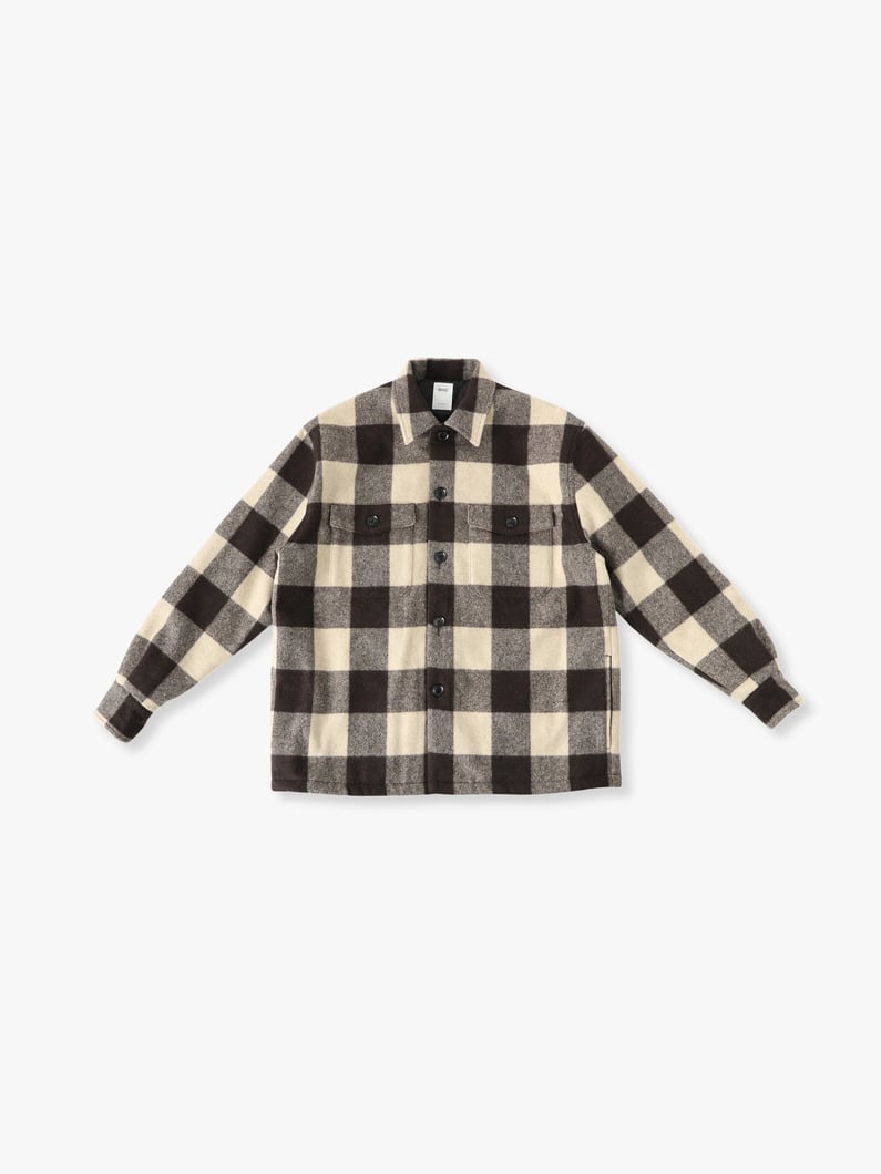 Wool Checked CPO Shirt Jacket | ジャケット 詳細画像 beige 4