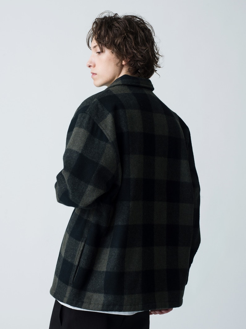 Wool Checked CPO Shirt Jacket | ジャケット 詳細画像 olive 2