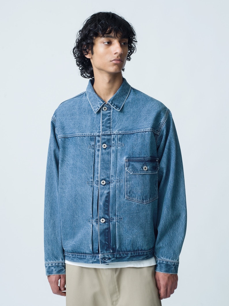 Cowboy Washed Organic Cotton Denim Jacket 詳細画像 faded blue 1