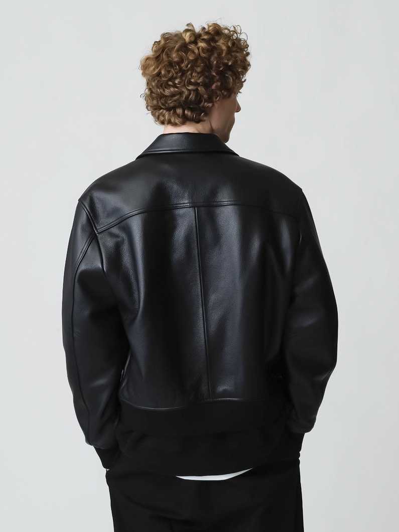 Leather Bomber Jacket | ジャケット 詳細画像 black 3