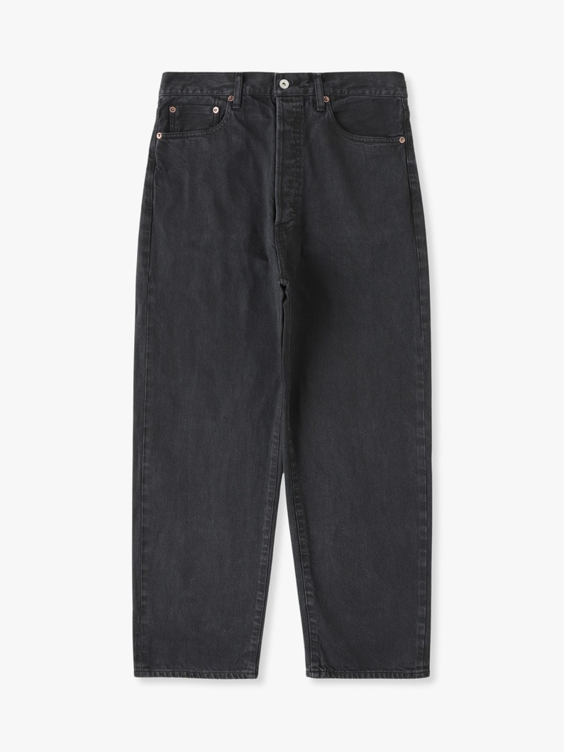 Cotton Hemp Wide Fit Denim Pants 詳細画像 black