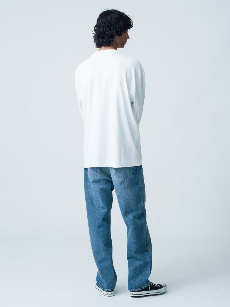 Straight Fit Washed Organic Cotton Denim Pants 詳細画像 faded blue 3