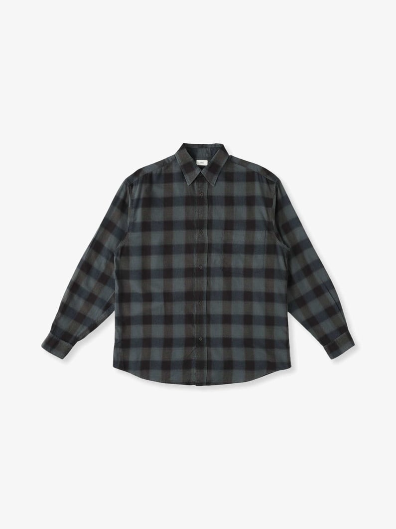 Organic Cotton Ombre Checked Shirt 詳細画像 khaki 2