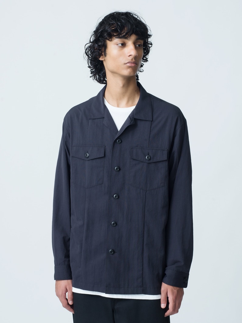 Center Striped Utility Shirt 詳細画像 black 1