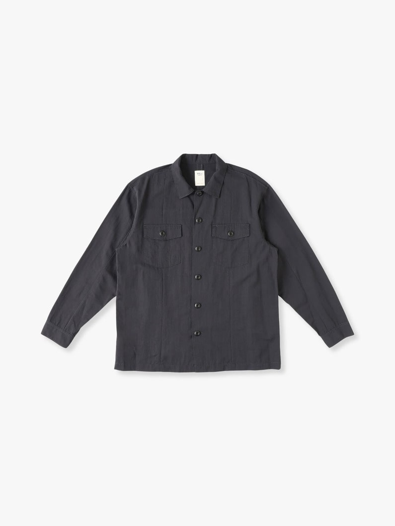 Center Striped Utility Shirt 詳細画像 black 3