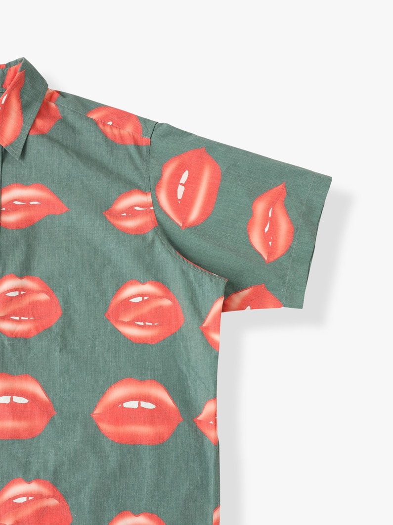 Lips Short Sleeve Shirt 詳細画像 green 2