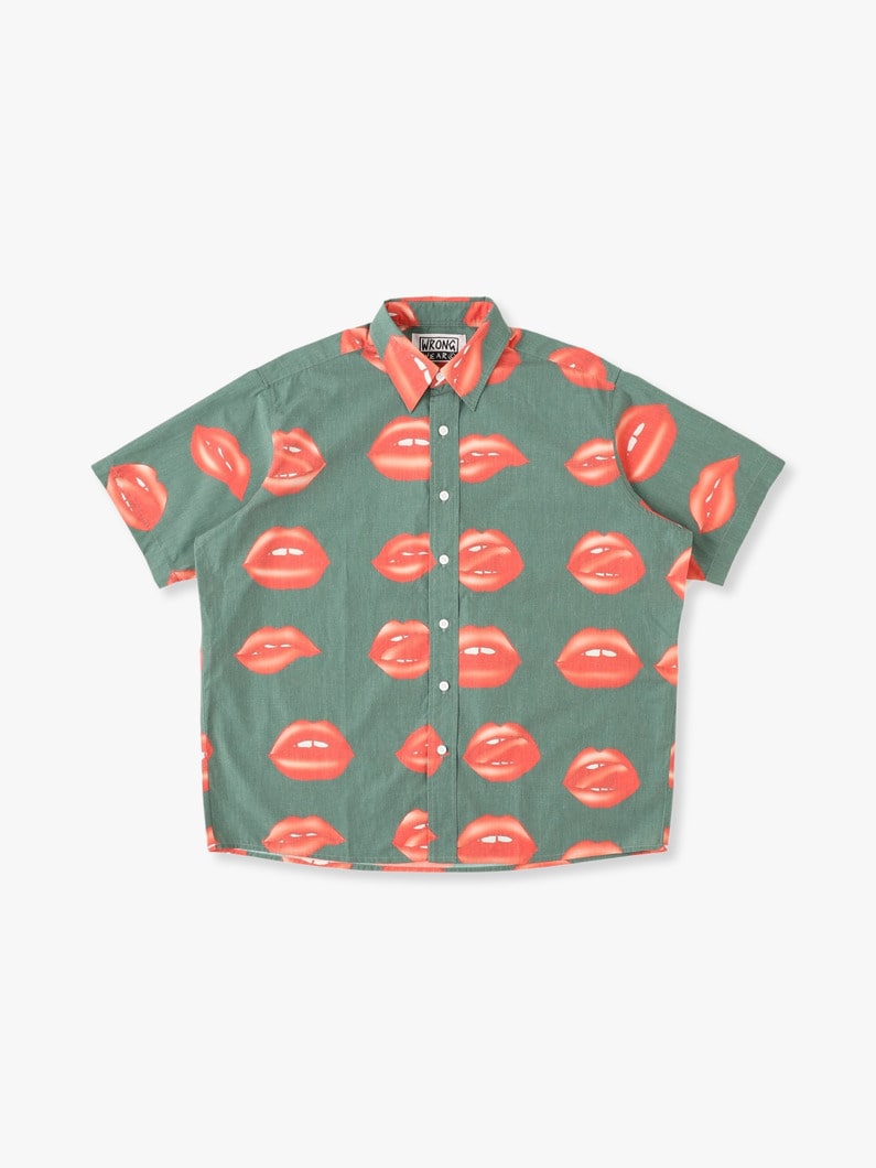 Lips Short Sleeve Shirt 詳細画像 green 2