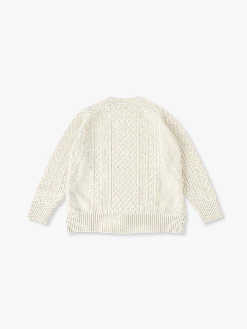 Lambswool Cable Knit Pullover 詳細画像 off white 1