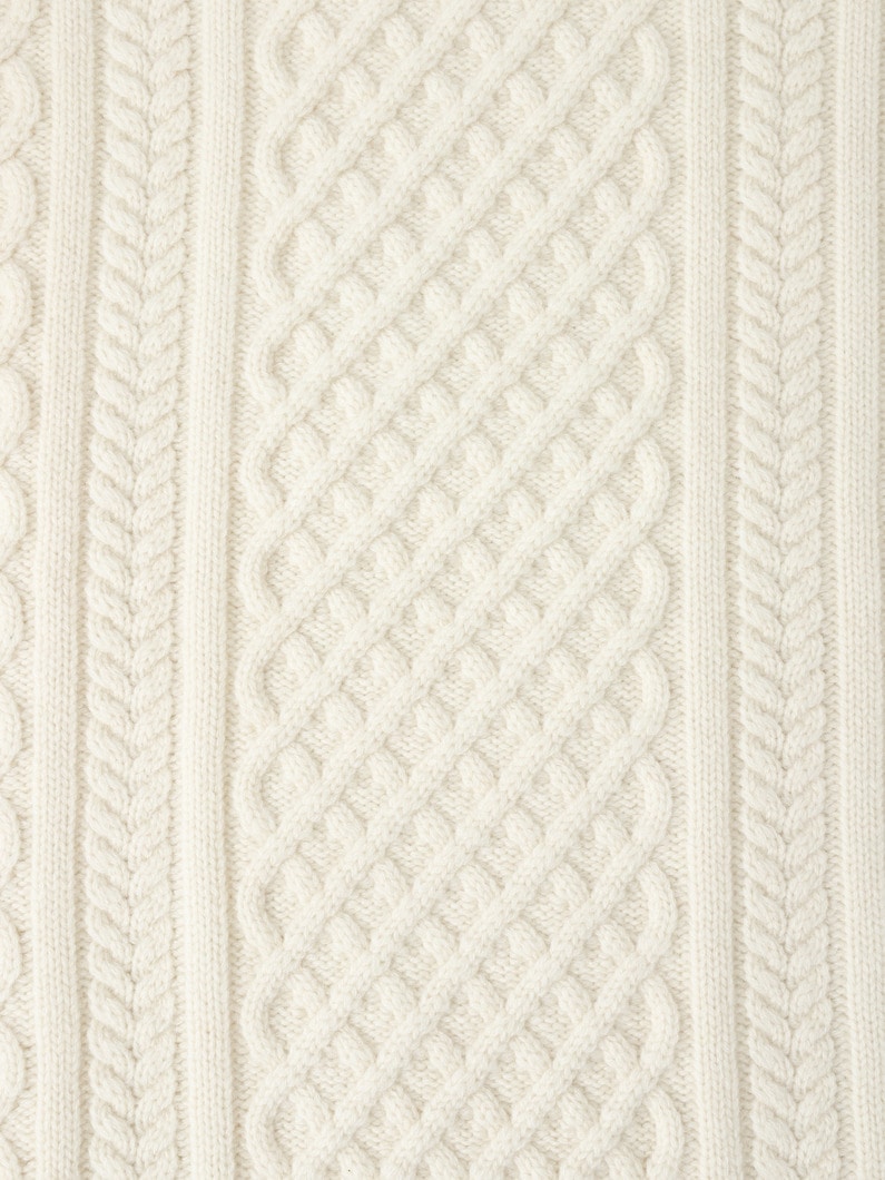 Lambswool Cable Knit Pullover 詳細画像 off white 3