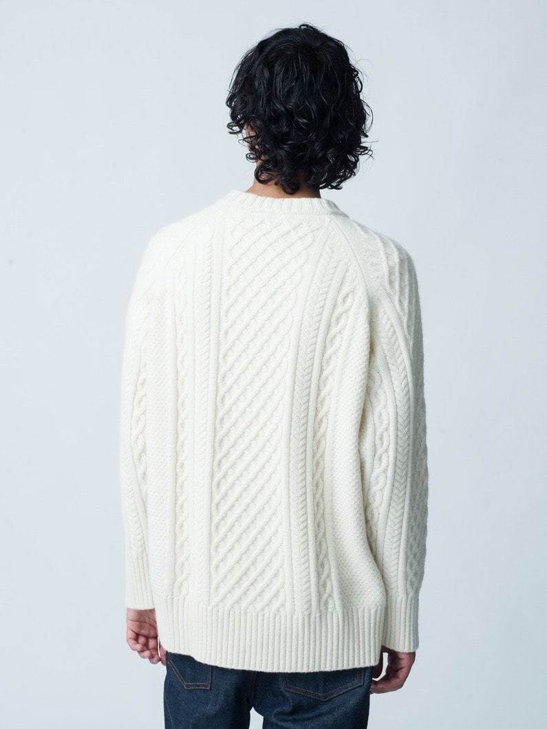 Lambswool Cable Knit Pullover 詳細画像 off white 2