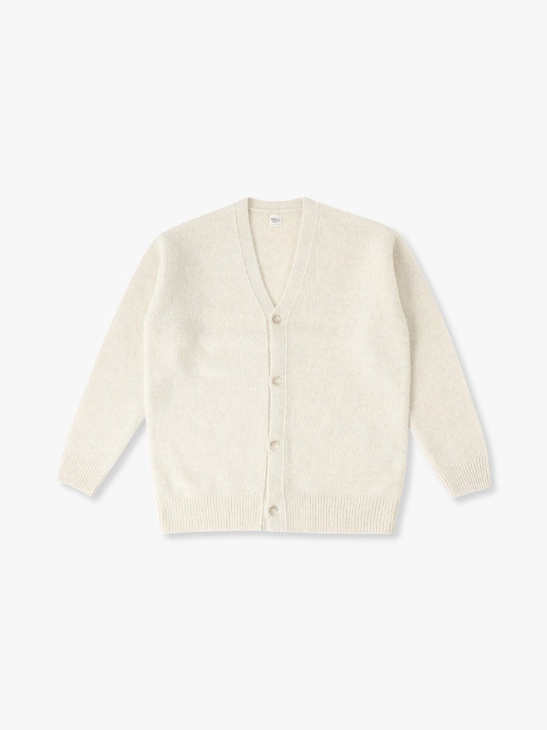 Wool Knit V Neck Cardigan 詳細画像 white