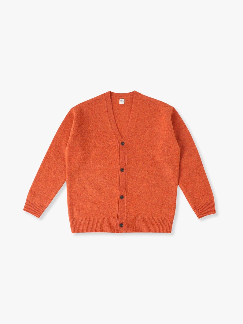 Wool Knit V Neck Cardigan 詳細画像 orange