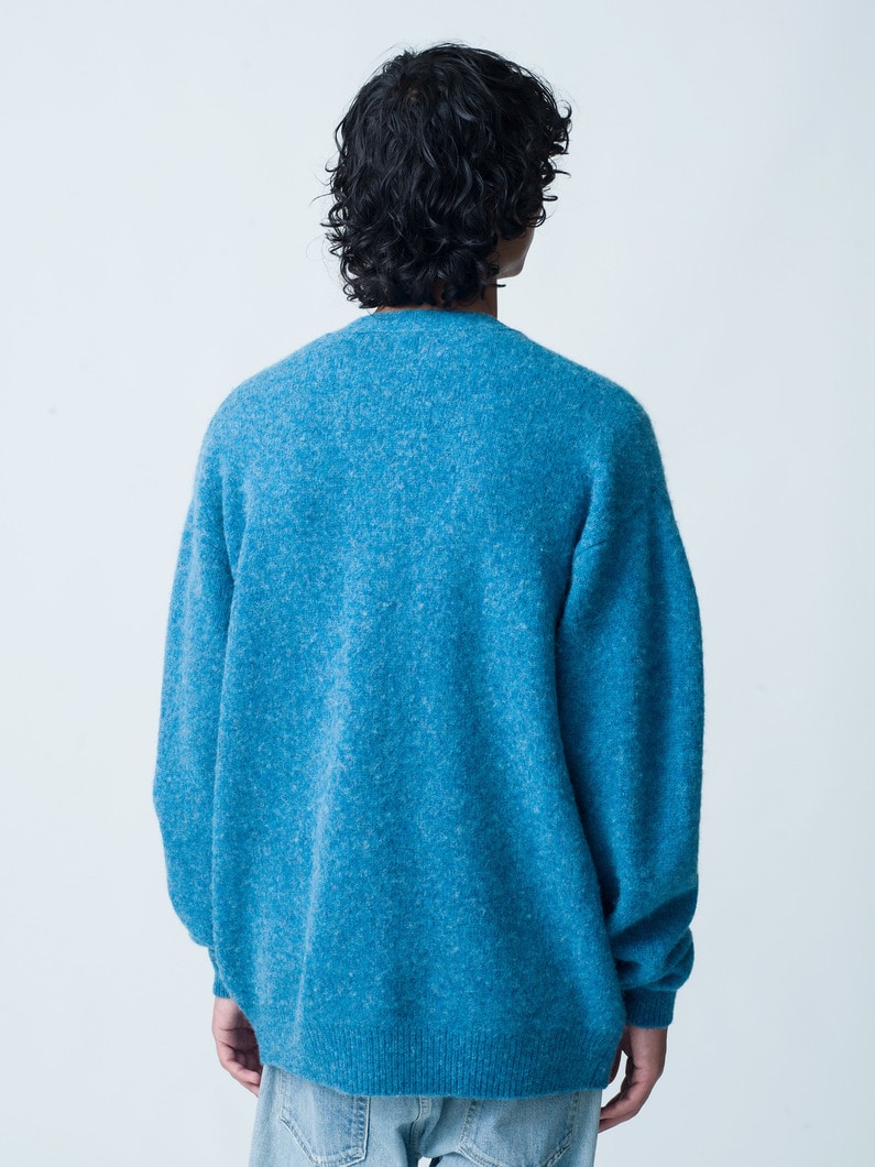 Wool Knit V Neck Cardigan 詳細画像 blue 2