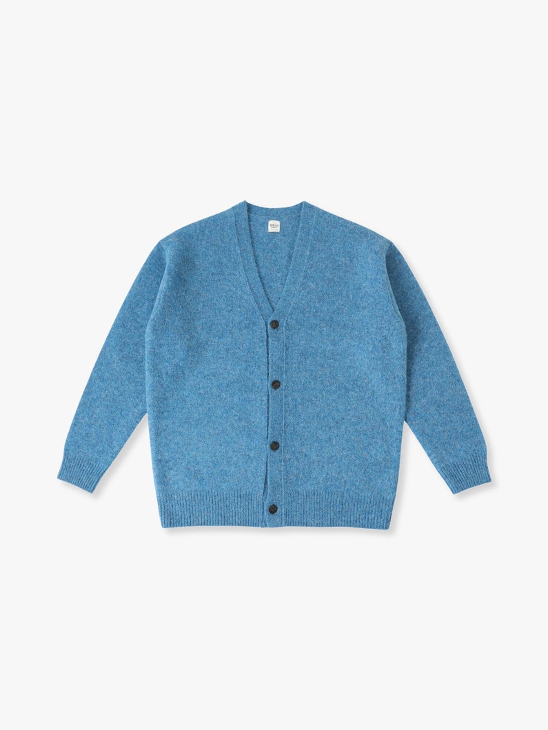 Wool Knit V Neck Cardigan 詳細画像 blue 3