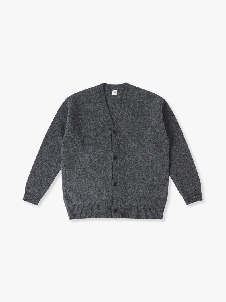 Wool Knit V Neck Cardigan 詳細画像 charcoal gray