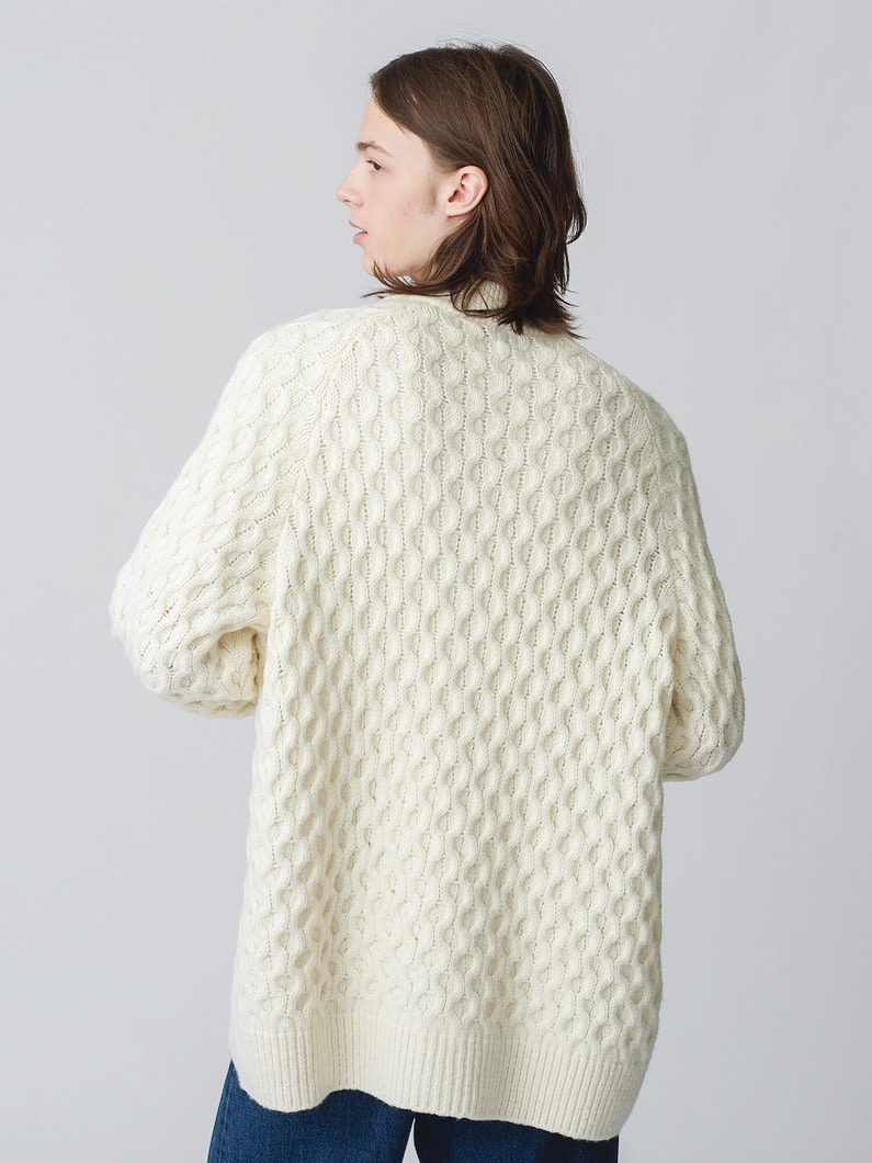 Cable Knit Cardigan 詳細画像 white 2