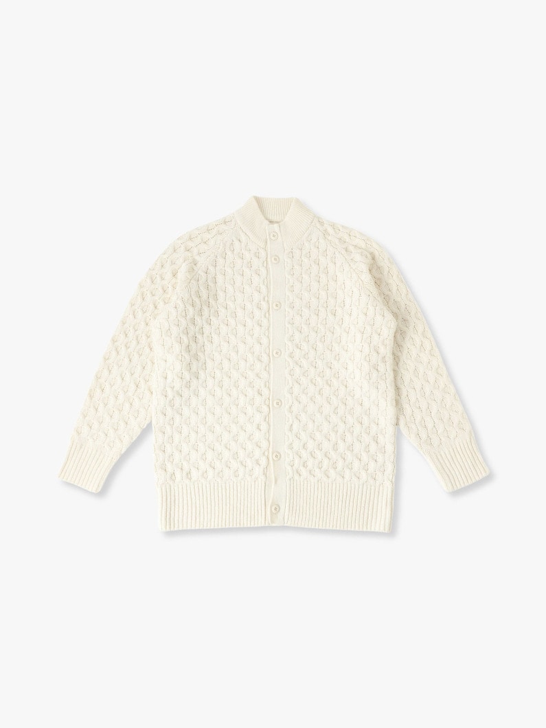 Cable Knit Cardigan 詳細画像 white 3