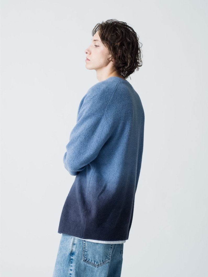 Gradation Knit Cardigan 詳細画像 navy 2