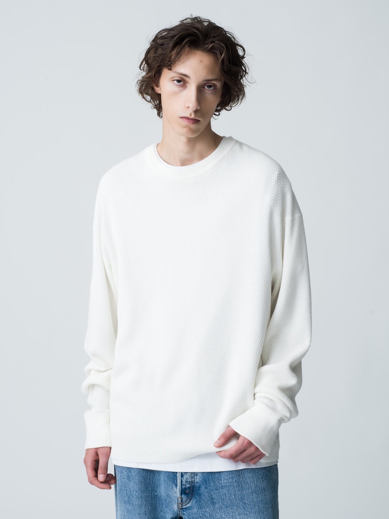 USA Organic Cotton thermal Pullover 詳細画像 white 1