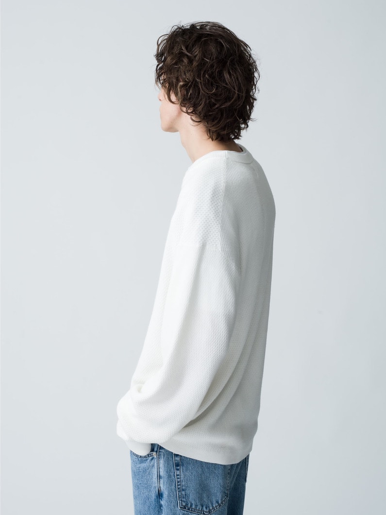 USA Organic Cotton thermal Pullover 詳細画像 white 2