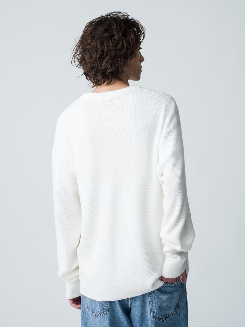 USA Organic Cotton thermal Pullover 詳細画像 white 3