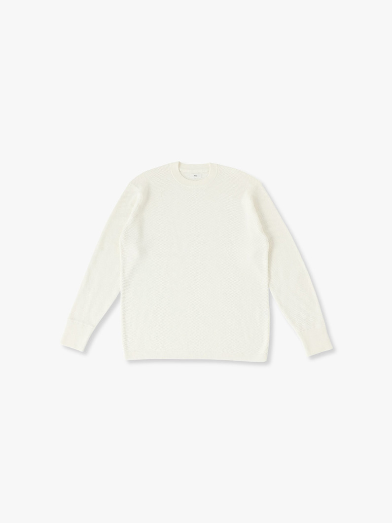 USA Organic Cotton thermal Pullover 詳細画像 white 4