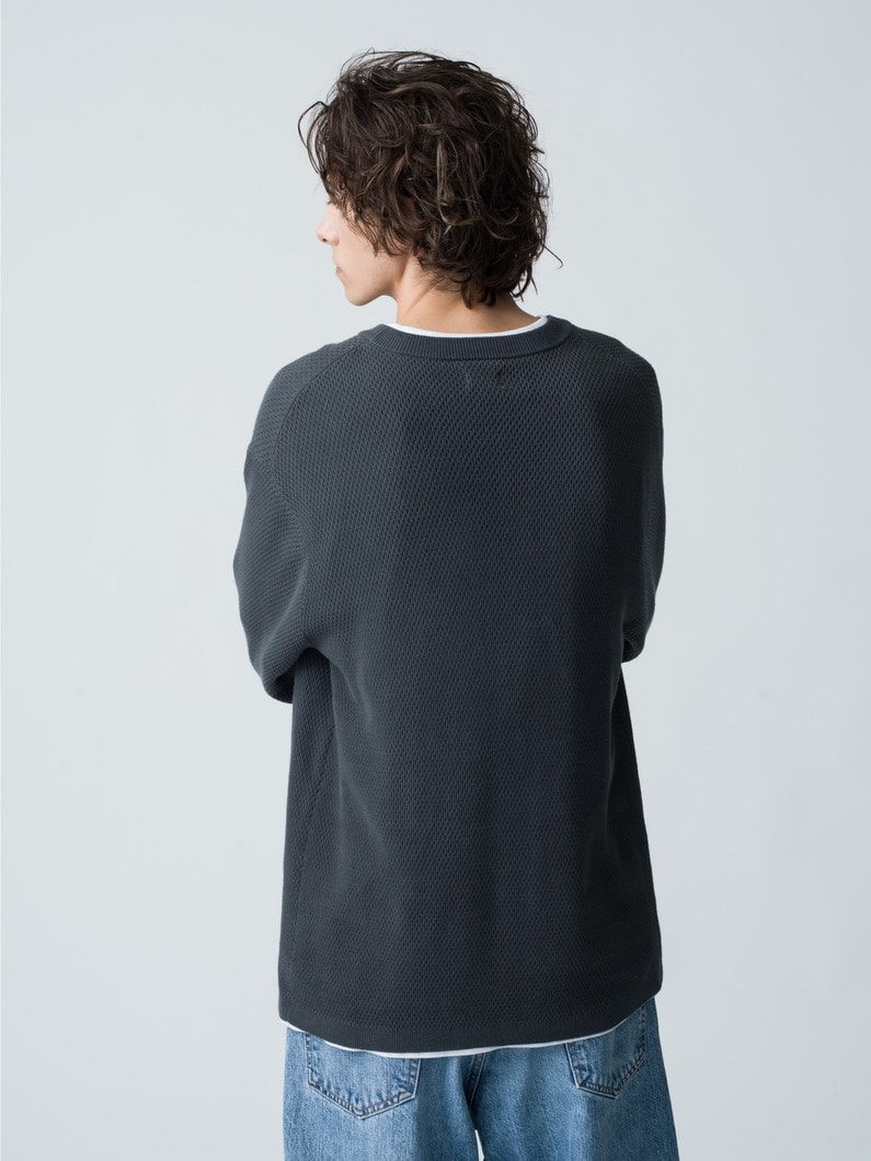 USA Organic Cotton thermal Pullover 詳細画像 charcoal gray 3