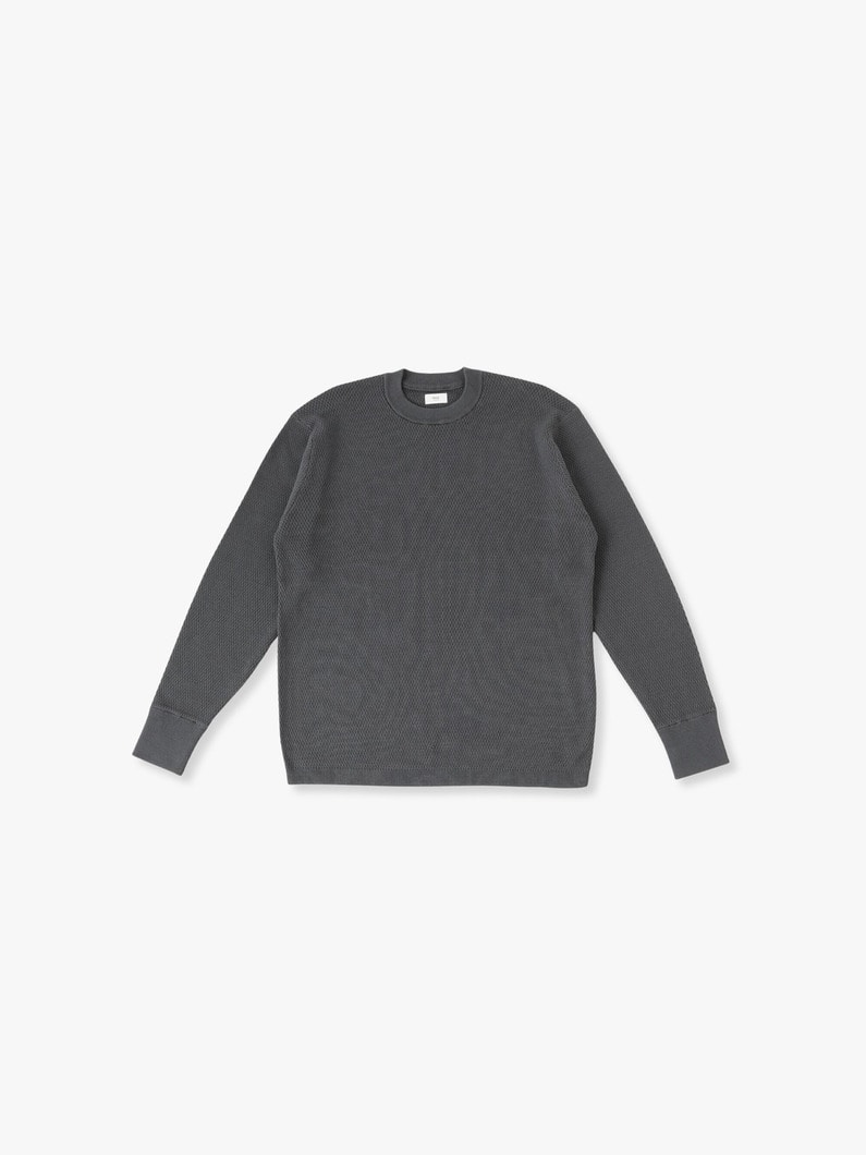 USA Organic Cotton thermal Pullover 詳細画像 charcoal gray 4