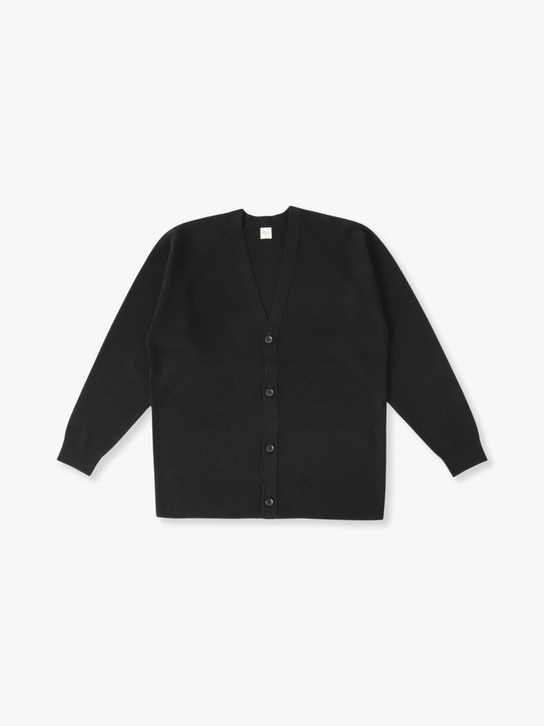 Cotton Silk Smooth Knit Cardigan 詳細画像 black