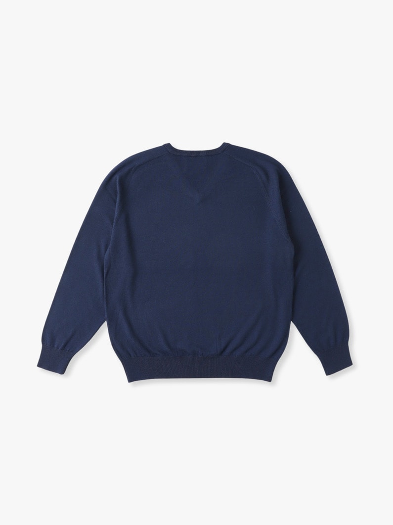 Saddle V Neck Knit Pullover 詳細画像 navy 1