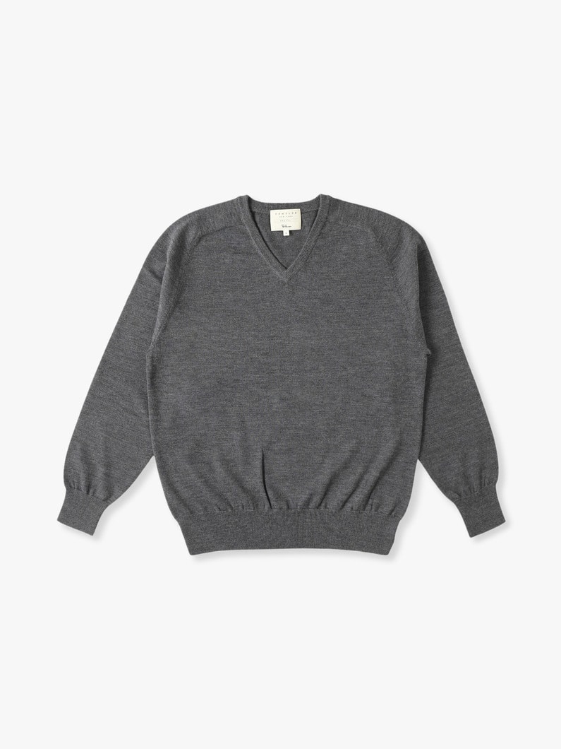 Saddle V Neck Knit Pullover 詳細画像 charcoal gray 3