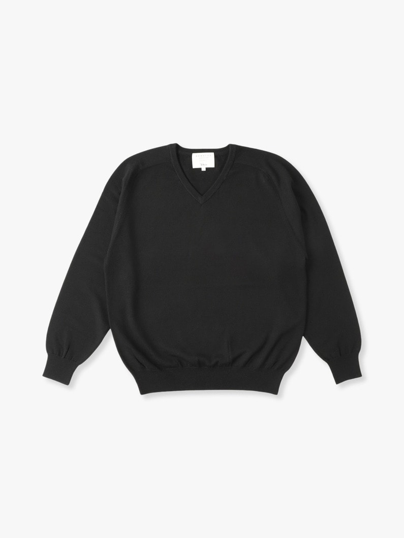 Saddle V Neck Knit Pullover 詳細画像 black