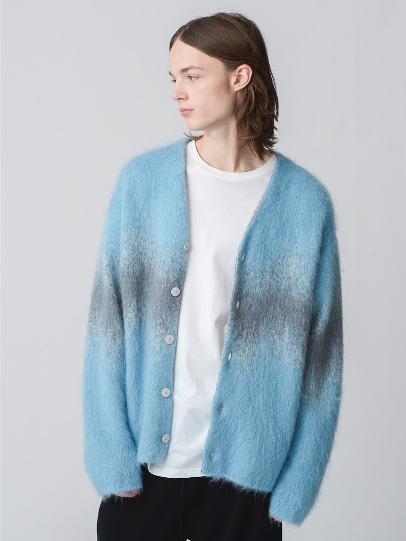 Alpaca Wool Knit Cardigan 詳細画像 light blue