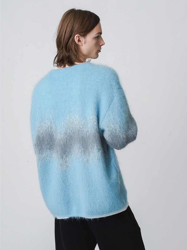 Alpaca Wool Knit Cardigan 詳細画像 light blue 2