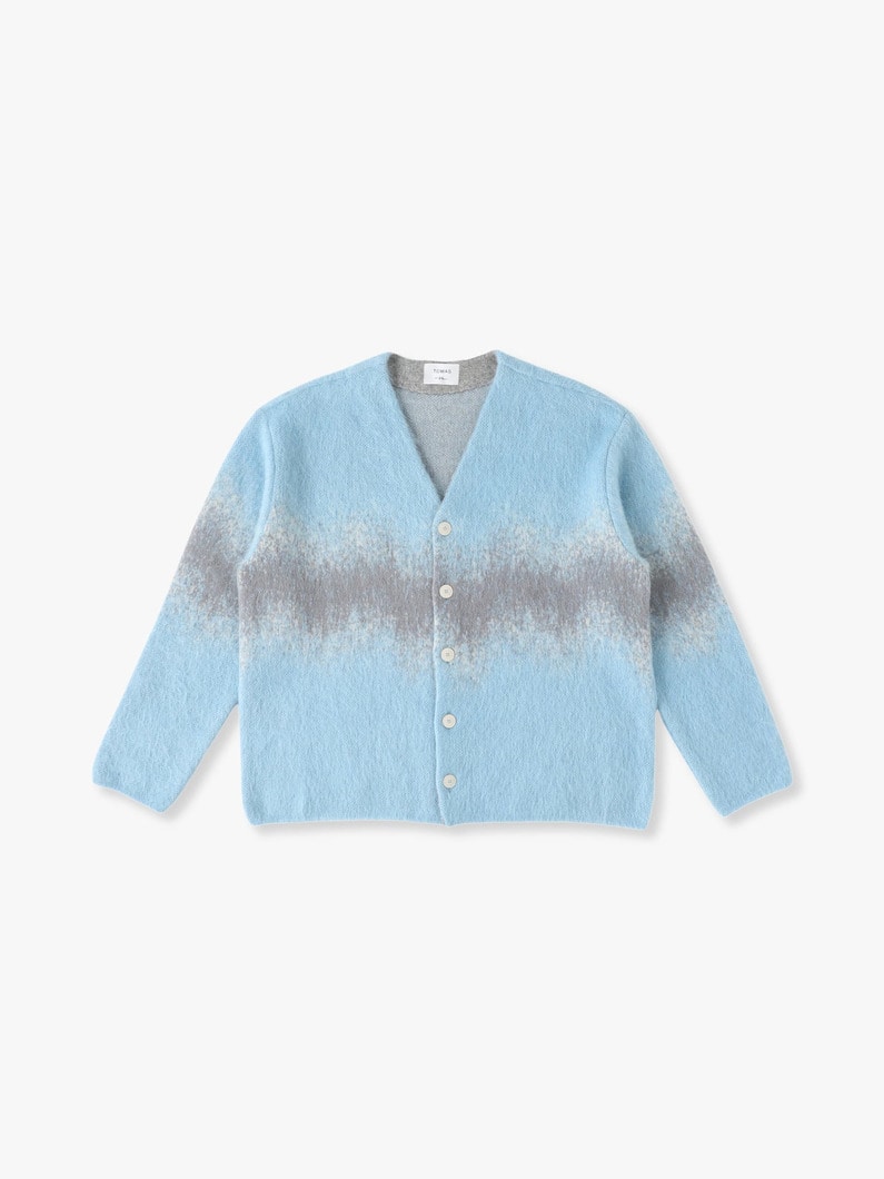 Alpaca Wool Knit Cardigan 詳細画像 light blue 3