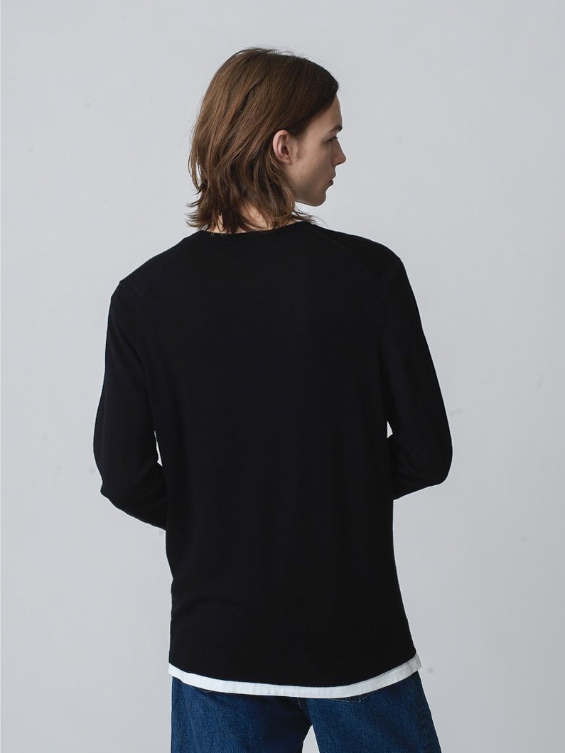 Merino Wool Knit Pullover 詳細画像 black 2