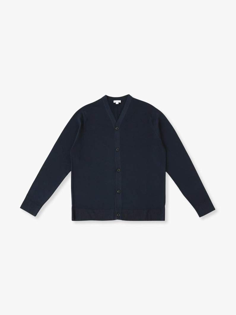 Merino Wool Knit Cardigan 詳細画像 navy