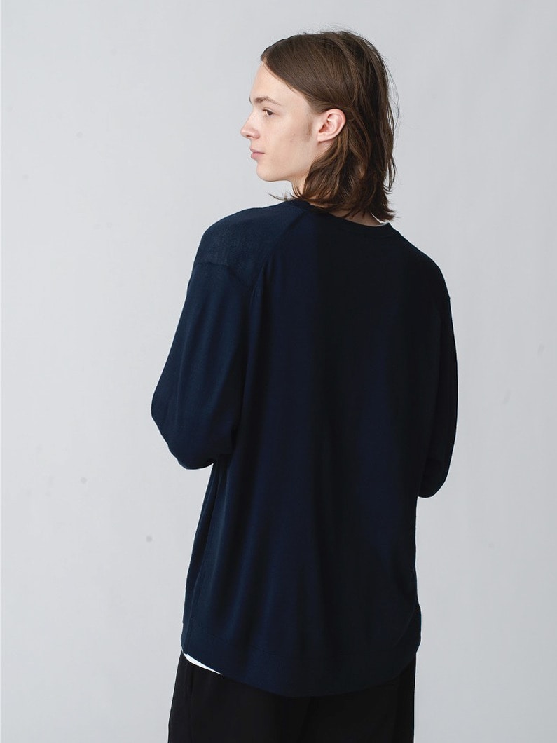 Merino Wool Knit Cardigan 詳細画像 navy 2