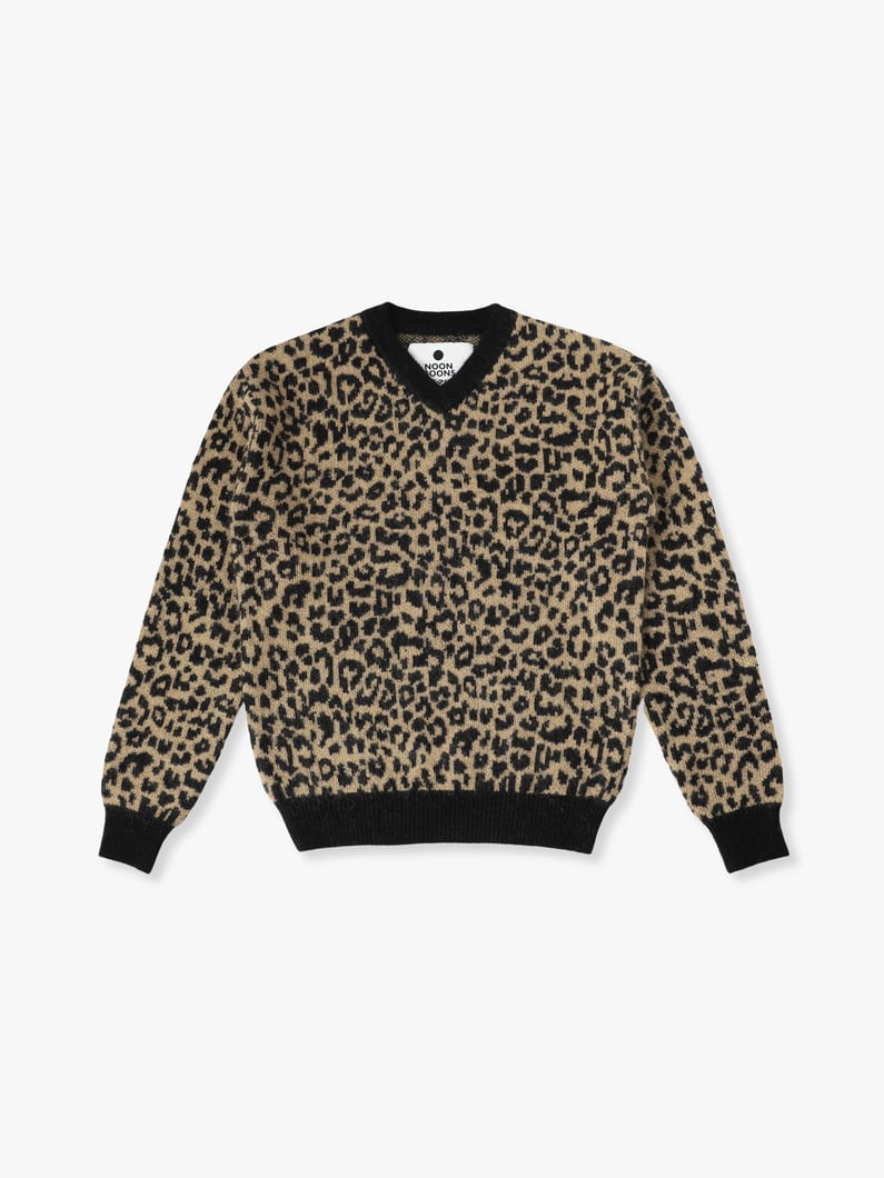 Leopard V Neck Knit Pullover 詳細画像 multi 2