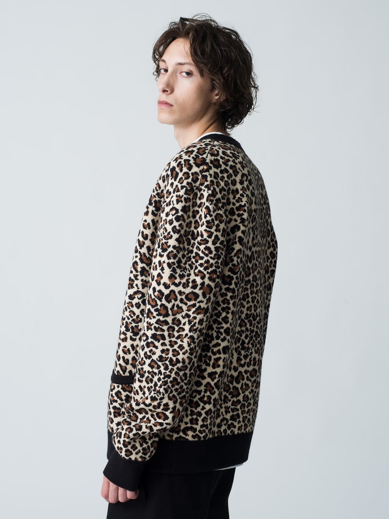 Jacquard Knit Cardigan（leopard） | ニット 詳細画像 brown 2