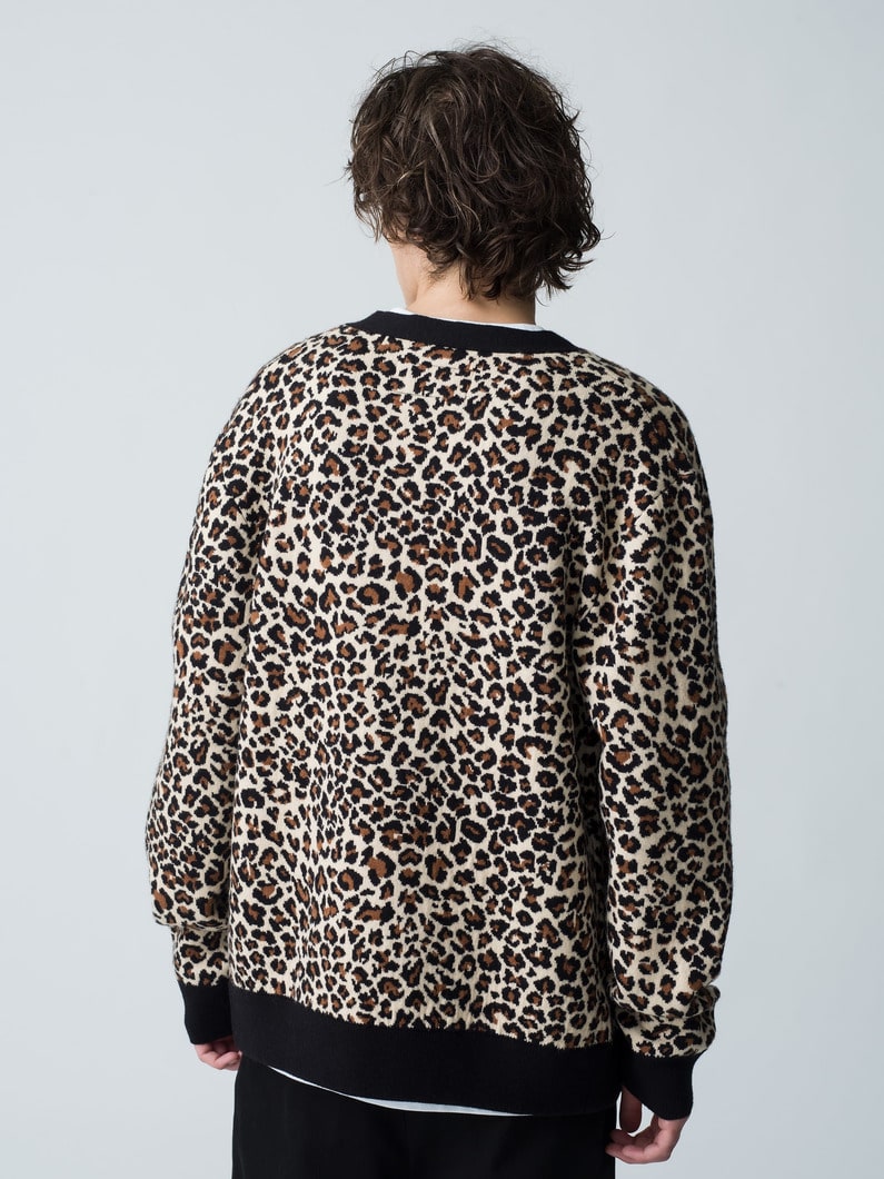 Jacquard Knit Cardigan（leopard） | ニット 詳細画像 brown 3