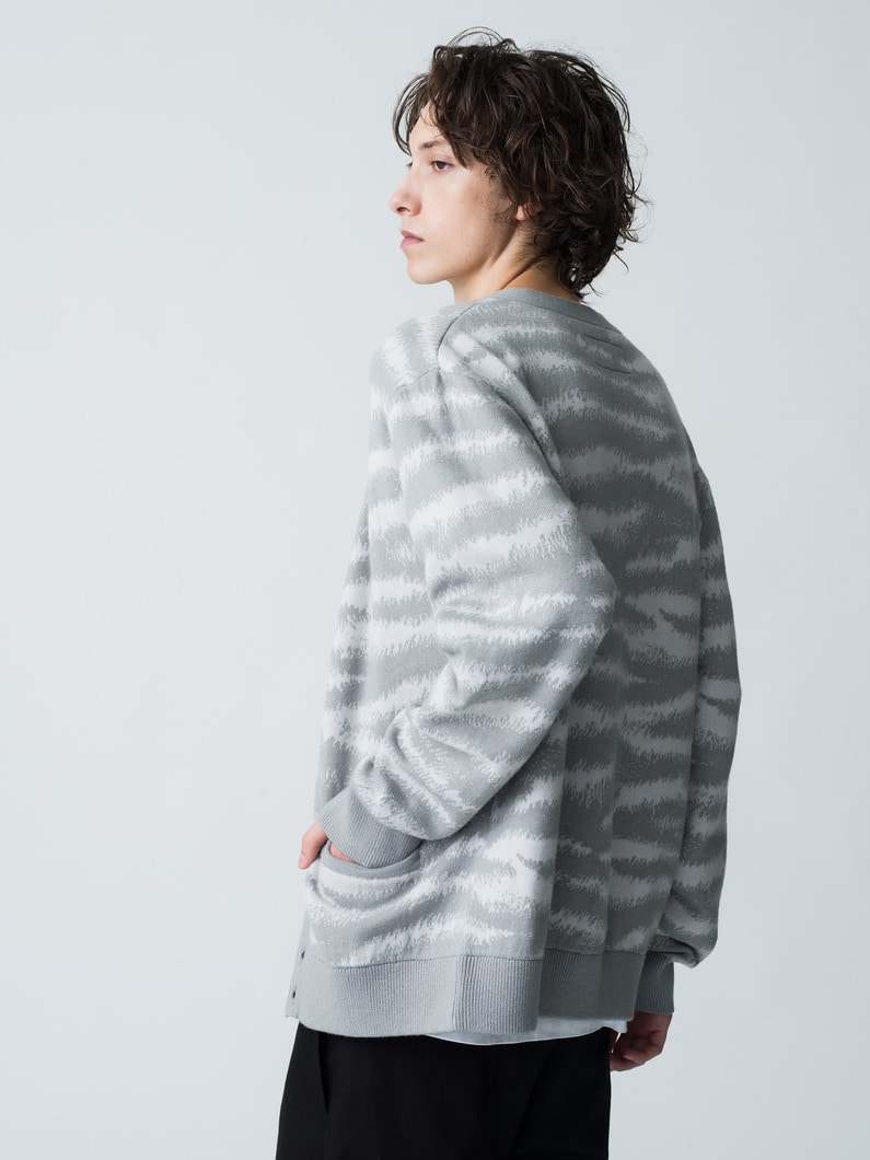 Jacquard Knit Cardigan（tiger）【ニット】 詳細画像 gray 2