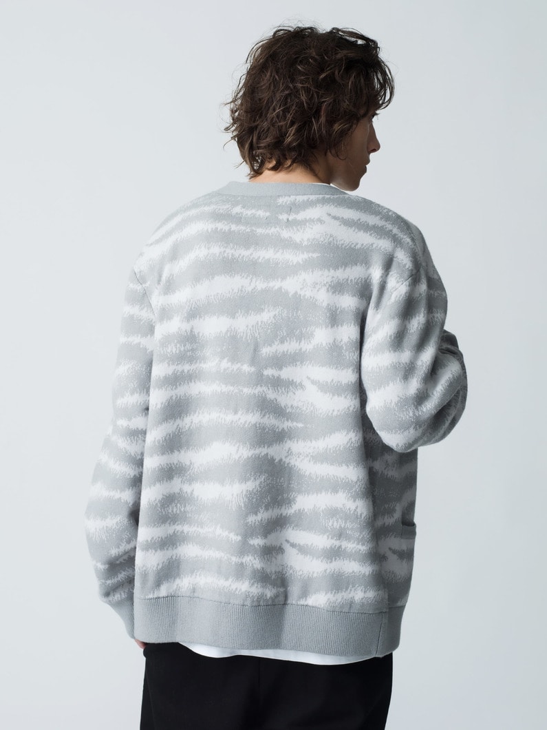 Jacquard Knit Cardigan（tiger）【ニット】 詳細画像 gray 3