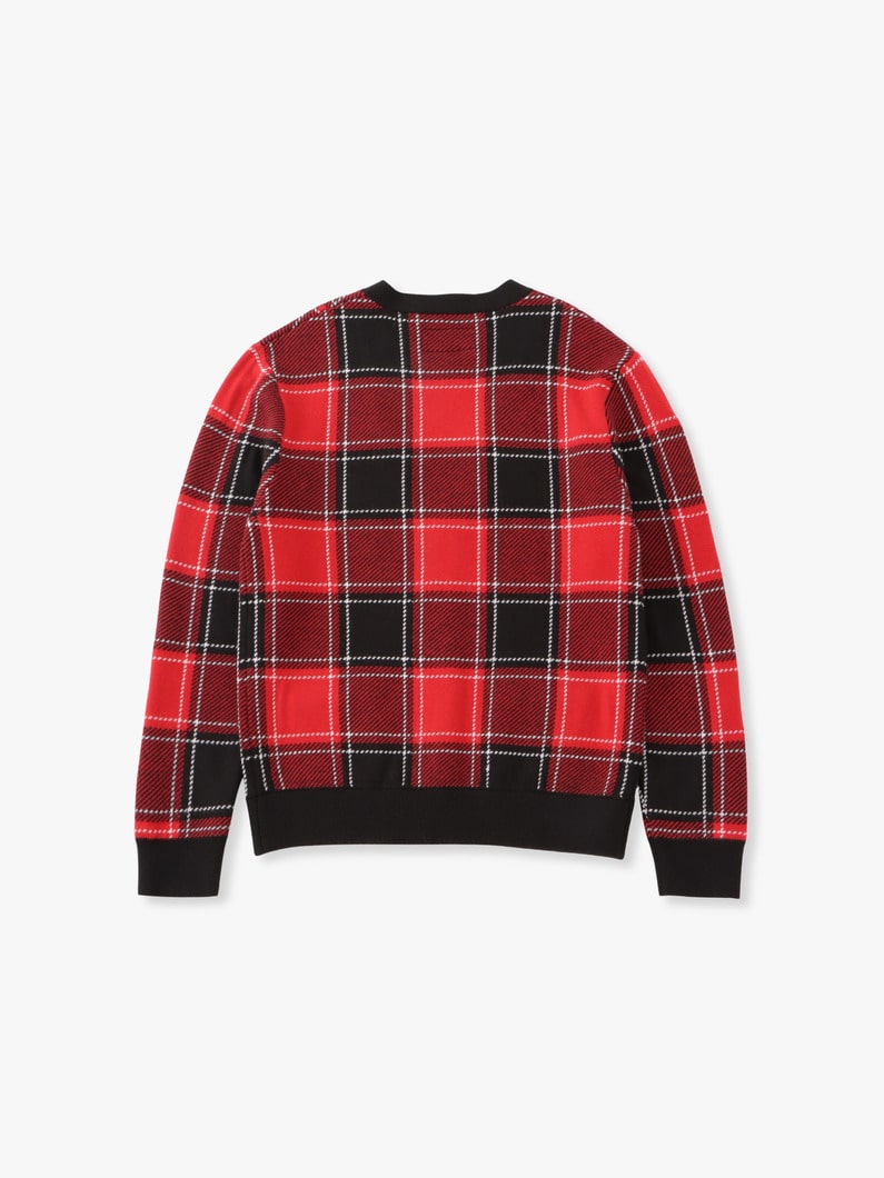 Jacquard Knit Cardigan（tartan） | ニット 詳細画像 red 1