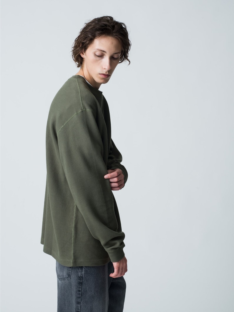 Smooth Waffle Knit Pullover 詳細画像 khaki 2