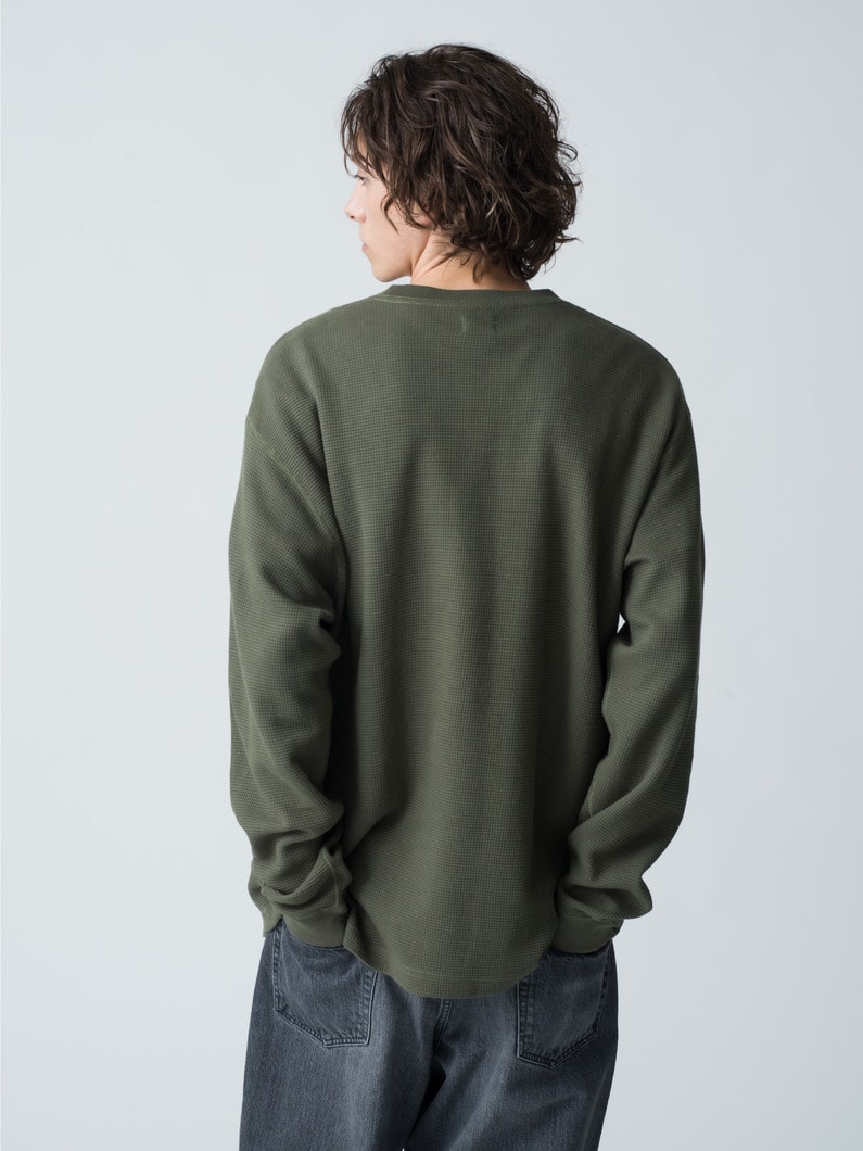 Smooth Waffle Knit Pullover 詳細画像 khaki 3