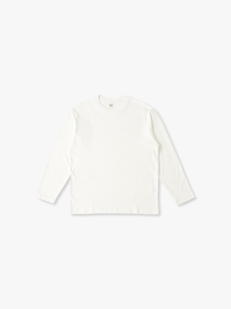 Bamboo Cotton Plain Stitch Long Sleeve Tee 詳細画像 off white 2