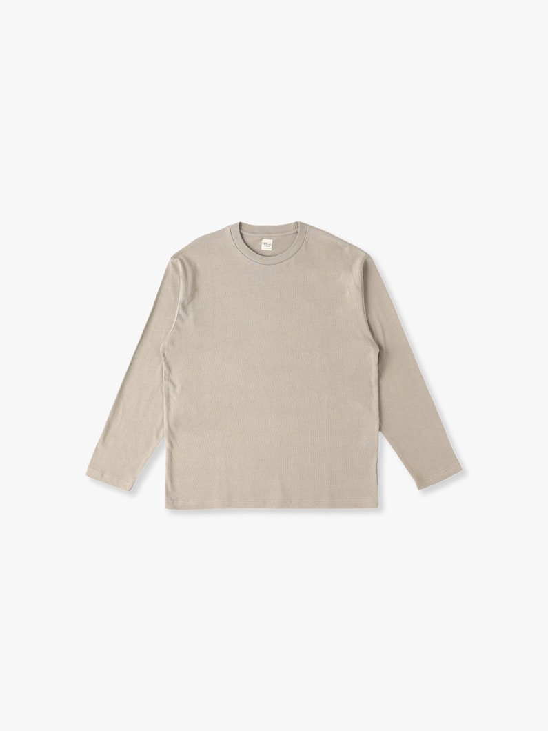 Bamboo Cotton Plain Stitch Long Sleeve Tee 詳細画像 beige